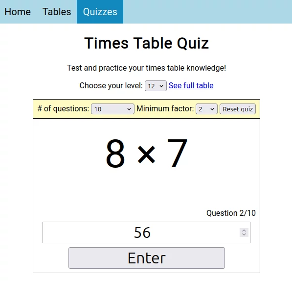 Times Tables